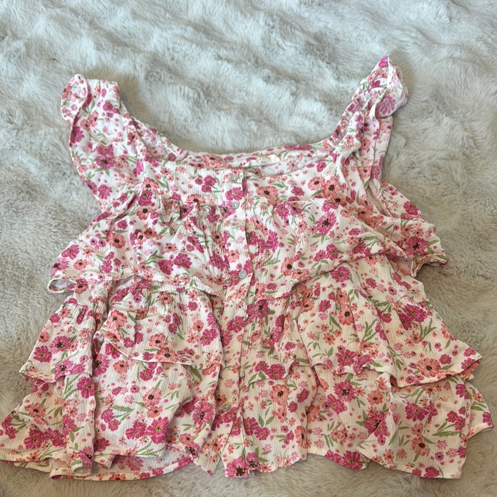 Promesa Floral Ruffle Tank Top